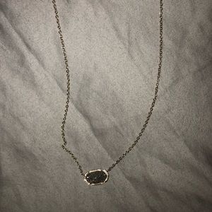 KENDRA SCOTT Silver Drusy Necklace